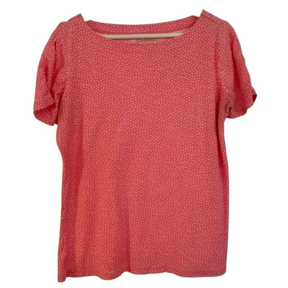 Lilly Pulitzer pink polka dot puff sleeve tshirt size XLarge - Picture 2 of 8